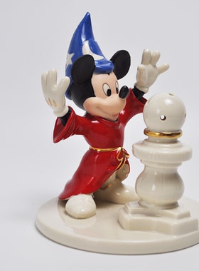 Cershar lenox魔法师米奇Mickey陶瓷摆件节日礼物LED小夜灯