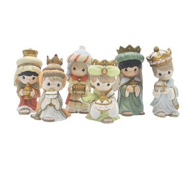 Cershar Precious Moments 水滴娃娃 一群参见国王的人物陶瓷摆件