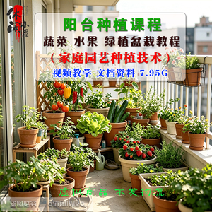 阳台种植课程蔬菜水果绿植盆栽教程家庭园艺种植技术视频文档教学