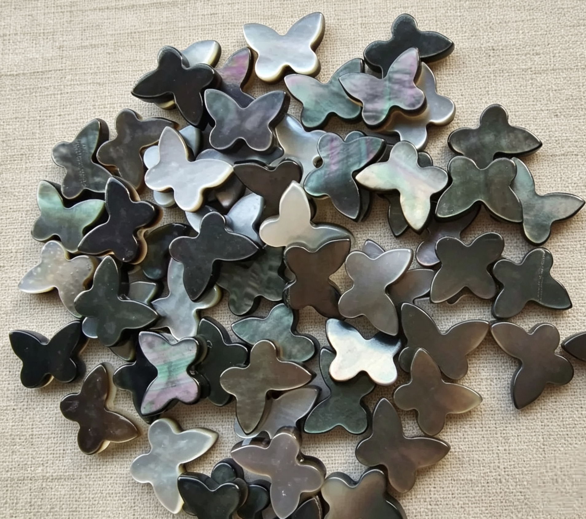 深海蝶贝7*8mm黑白蝶贝10mm黑蝶贝四叶草DIY天然贝壳手工配件材料