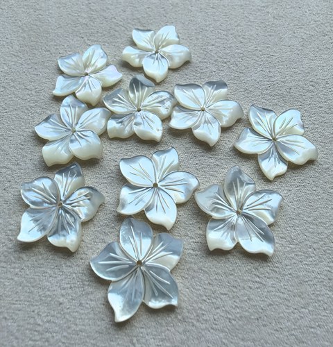 深海蝶贝20mm白蝶贝扭角花DIY贝壳手工饰品配件材料