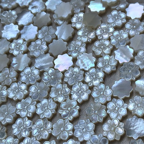 深海白蝶贝13mm铃兰花10*14mm云纹12mm樱花宝相花DIY贝壳手工配件