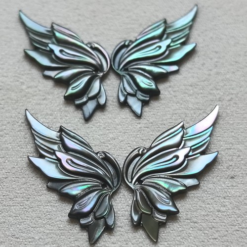 深海蝶贝13*25mm兰花蝴蝶22*32mm侧蝴蝶翅膀白贝手工diy饰品配件