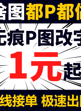 专业P图在线无痕P图改字图片处理修改文件改图抠图去水印P图精修