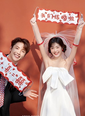 2025新款新娘结婚婚纱超仙森系小花边头纱多层蓬蓬纱喜嫁头饰拍照