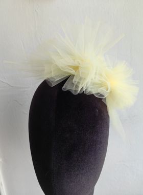 原创手作黄色花朵新娘结婚礼服婚纱配饰写真盘发造型摄影拍照头饰