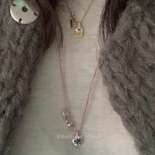 定制韩代mars25小众博主自制款复古手工925银镀18k金标签小锁项链