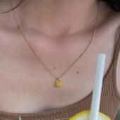 「私人定制」ins同款 银镀18K金项链定制锁头字母项链锁骨链可调节