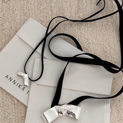 项链纯银百搭蝴蝶结女