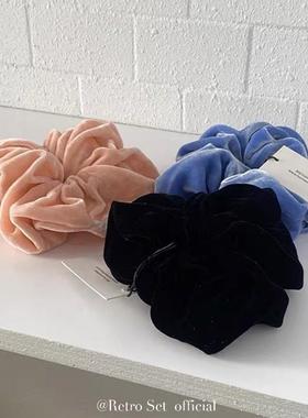 「秋冬」英国小众设计hai定制100%桑蚕丝大肠丝绒发圈ins博主同款