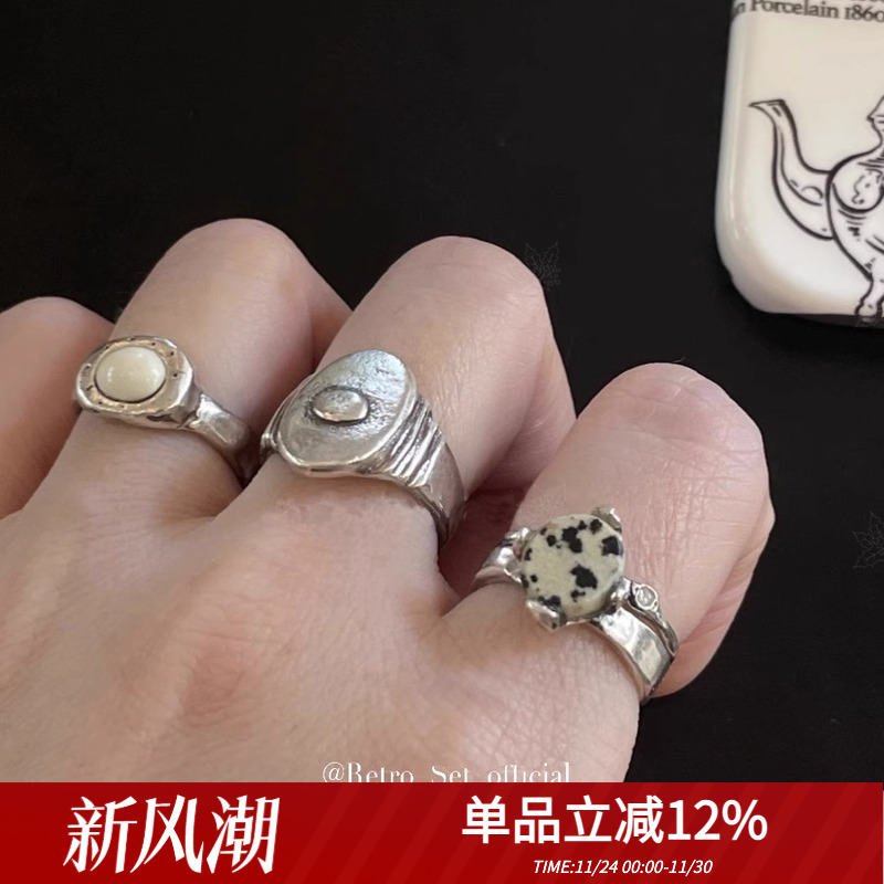 mars25女纯银复古手工做旧戒指