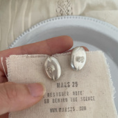 「马吉拉玫瑰花」小众设计手工S925纯银立体玫瑰花拉丝工艺耳钉