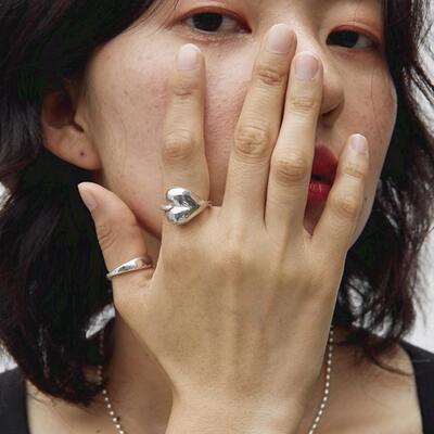 plnt女银日韩博主同款戒指简约