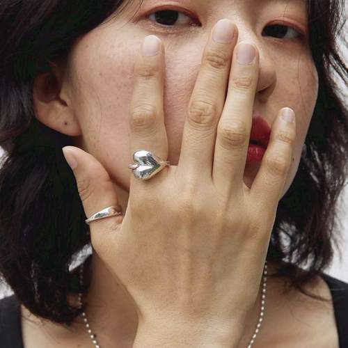 plnt女银日韩博主同款戒指简约