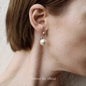 纯白珍珠S925纯银耳环百搭气质欧阳娜娜同款 高定Sophie buhai同款