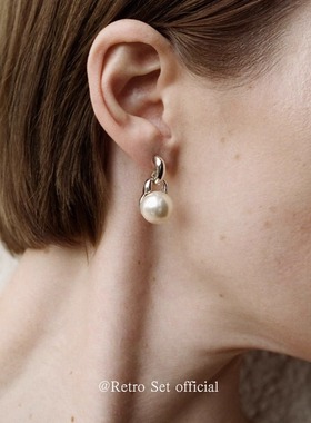 高定Sophie buhai同款纯白珍珠S925纯银耳环百搭气质欧阳娜娜同款