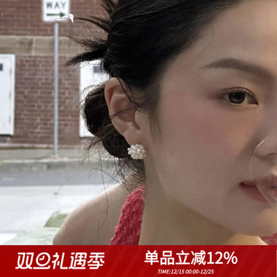 珍珠复古银女简约耳钉
