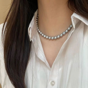 「店主自留」极强光真多麻巴洛克珍珠项链akoya海水炫彩锁骨链女