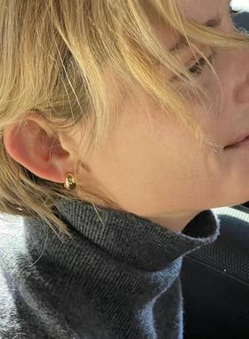 韩代the barnnet定制简约复古高级不易掉色水滴耳环耳钉925抗过敏