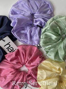 fever同款hai发圈设计师小众褶皱真丝大肠圈高级感发绳发饰女复古