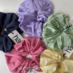 fever同款 hai发圈设计师小众褶皱真丝大肠圈高级感发绳发饰女复古