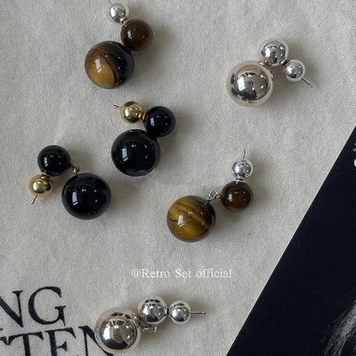 Sophie法式女天然石头简约耳环