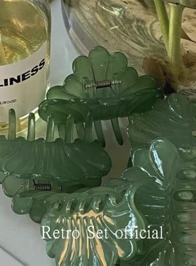 「小人鱼」夏新清透小众气质贝壳发卡发抓复古慵懒法式鲨鱼夹发量