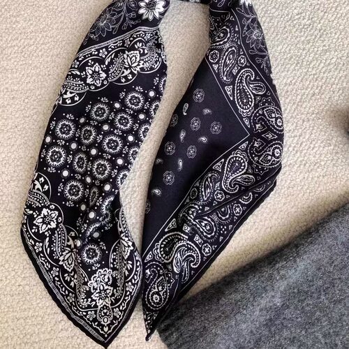 春秋复古女真丝羊毛丝巾围巾