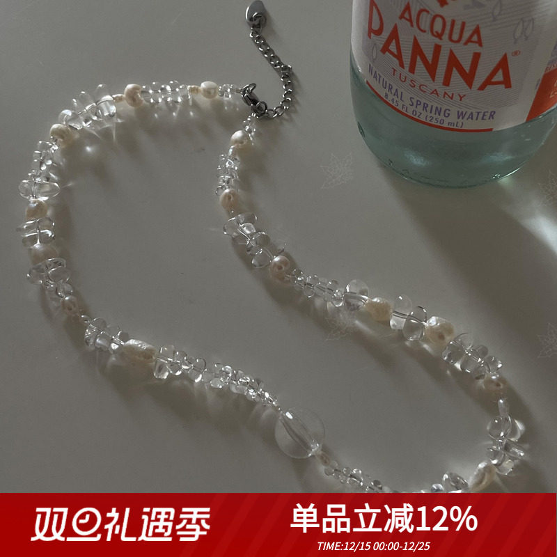 珍珠天然水晶女原创设计项链