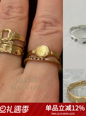 mars25纯银做旧小众设计戒指