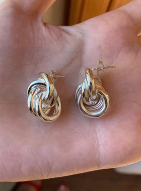 定制丹麦Lie studio圆环耳环ins小众极简高级感双圈双环耳扣耳饰