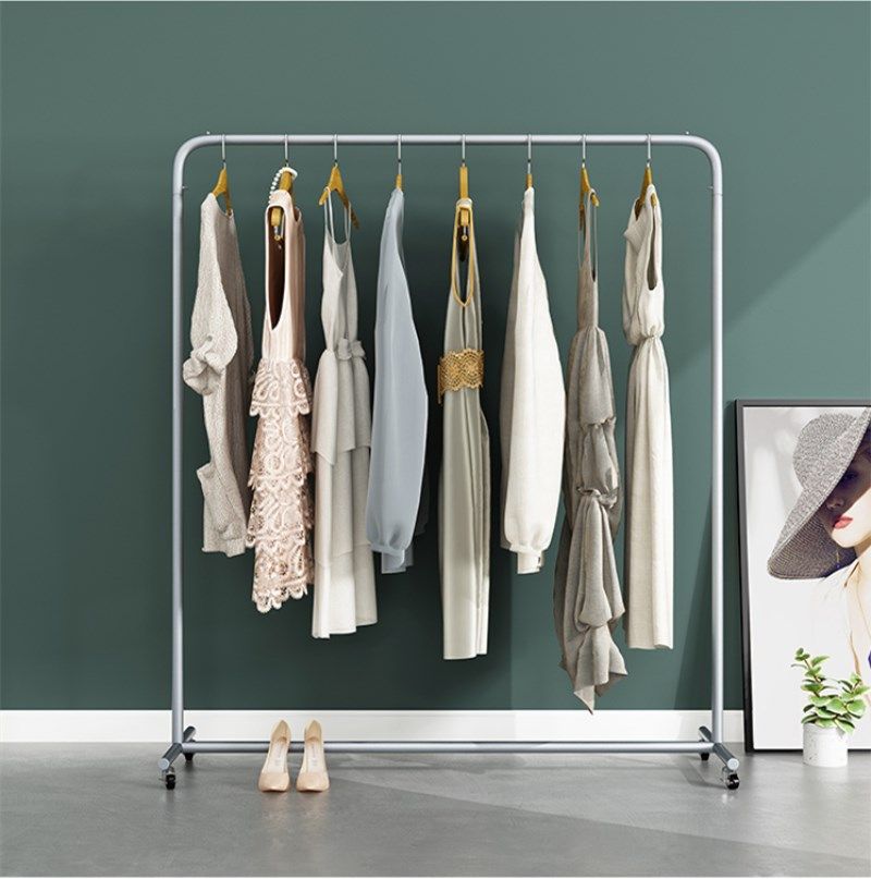 服装店展示架落地式陈列架银色挂衣杆简约网红女装店货架移动带轮,商业/办公家具,服装展示架,淘宝优惠券,粉丝福利购,淘宝优惠卷