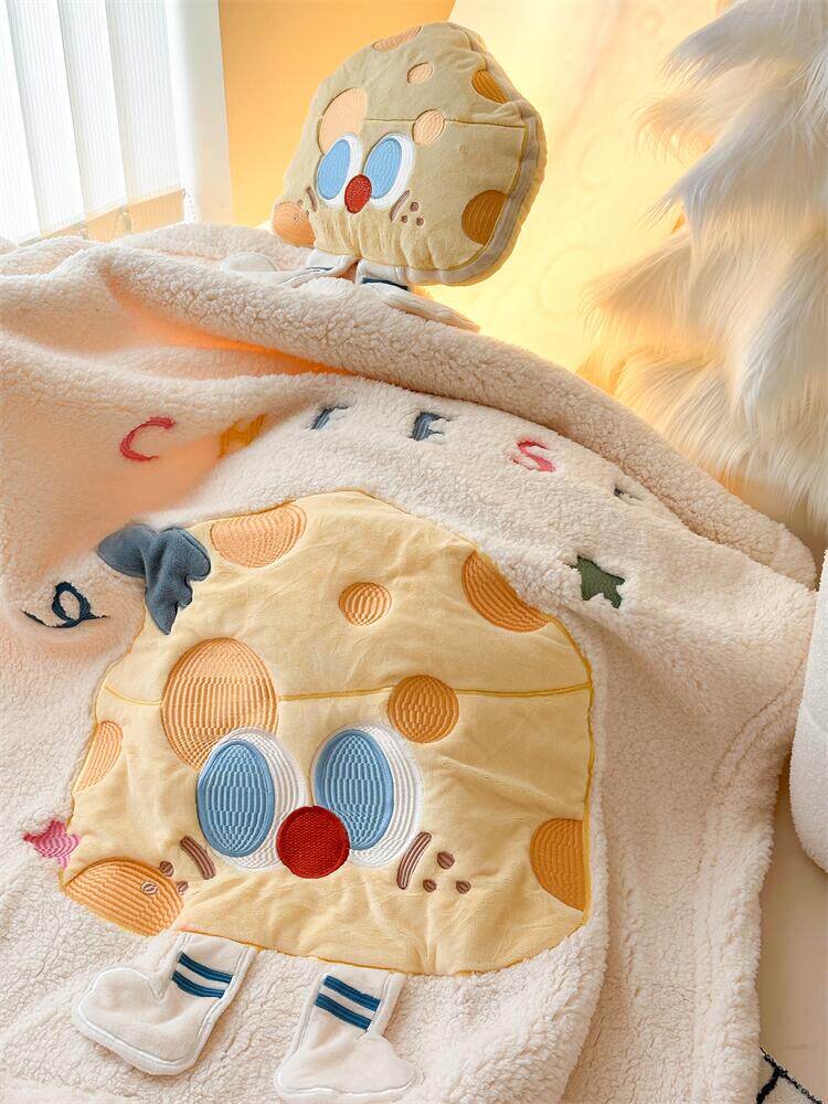 도넛 햄버거 두꺼운 양고기의 벨벳 담요 소파 던지기 담요 캐주얼 담요 산호 벨벳 사무실 낮잠 담요