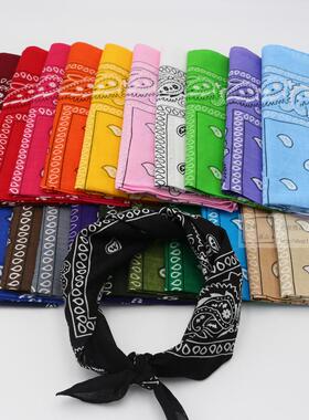 外贸热销街舞舞蹈表演腰果花方巾腕巾纯棉经典佩斯利头巾Bandana