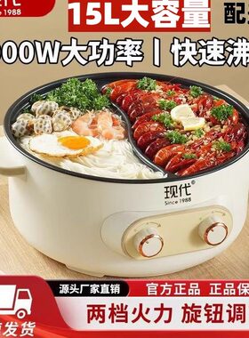 15L特大鸳鸯双温控鸳鸯锅火锅电火锅 火锅锅家用插电独立控制商用
