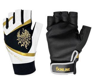 24新款SUNLINE桑濑SUG-200钓鱼手套矶钓路亚露半指手套耐磨舒适