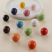 陶瓷单孔拉手儿童房衣柜门抽屉橱柜小把手北欧风彩色球形柜子卡通