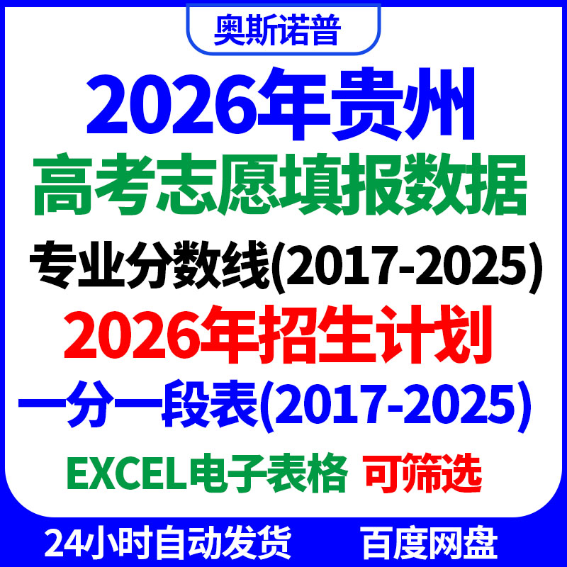 2026招生计划已更新贵州高考志愿填报一分一段专业录取分数线位次