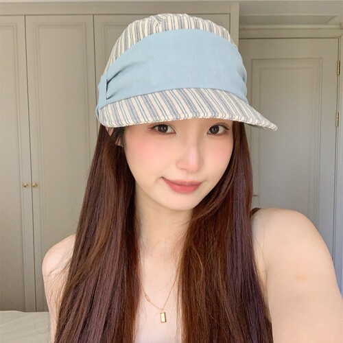 夏季新款条纹老钱风气质马术帽女