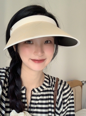 防晒帽户外韩版女夏季大檐发箍式