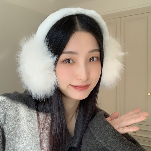 冬季仿貂毛毛绒可折叠耳罩女