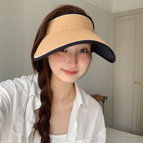 新款无痕一体不勒头空顶防晒帽女