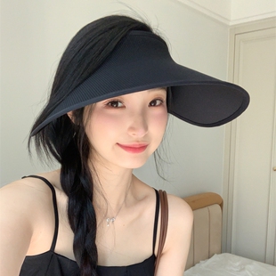 夏日標配 大帽檐防紫外線空頂防曬帽女無痕一體顯臉小遮陽帽 新款