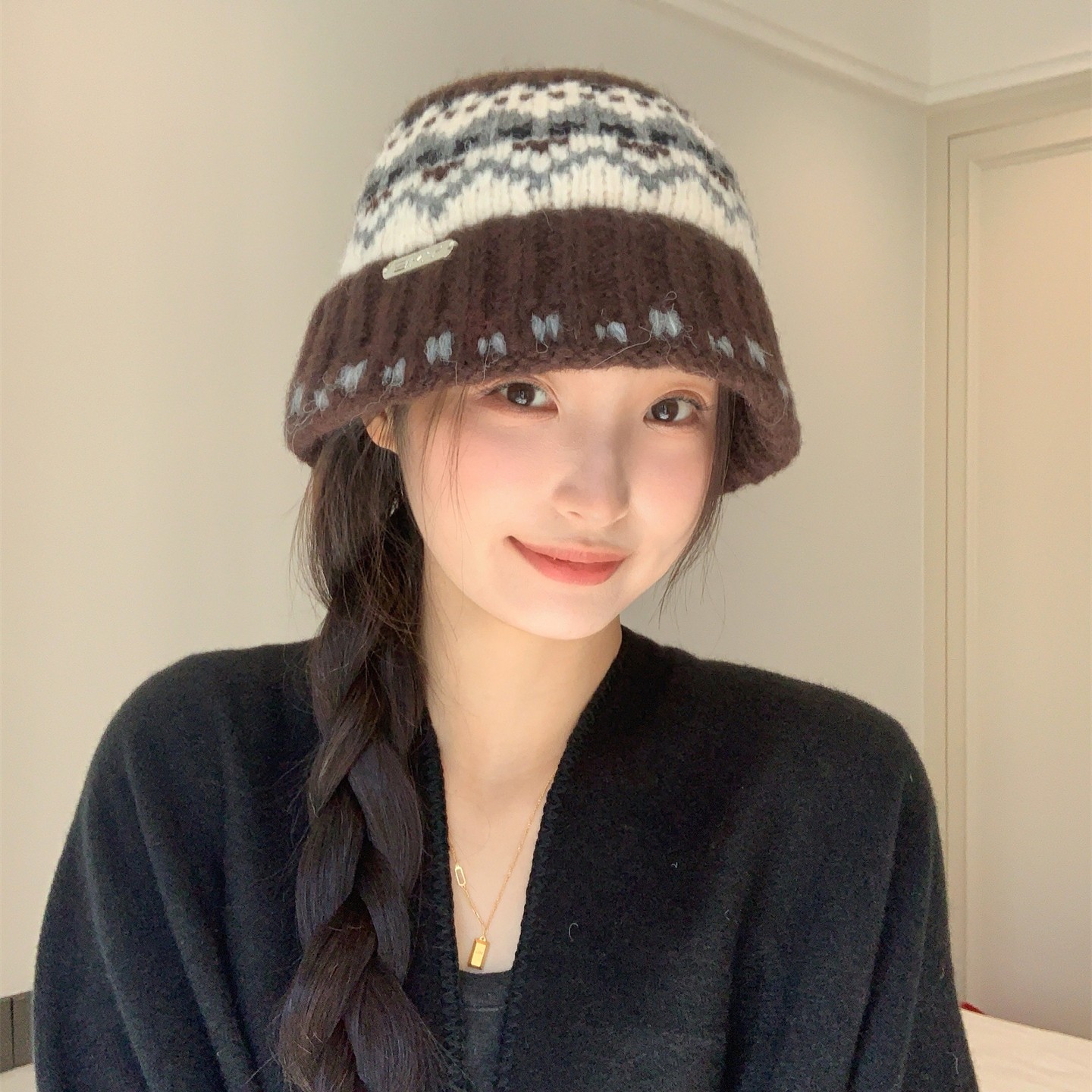 费尔岛风提花针织帽女日系新款秋冬保暖护耳复古气质时尚毛线帽潮,服饰配件/皮带/帽子/围巾,帽子,淘宝优惠券,粉丝福利购,淘宝优惠卷