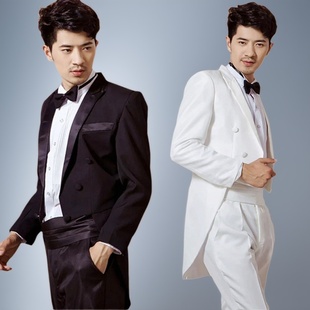 男大合唱指挥服燕尾服西服套装男士摩登舞国标舞演出服魔术师表演