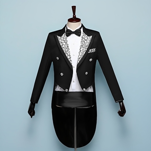 燕尾服西装舞台魔术师表演合唱团指挥服美声歌手演出服男礼服套装