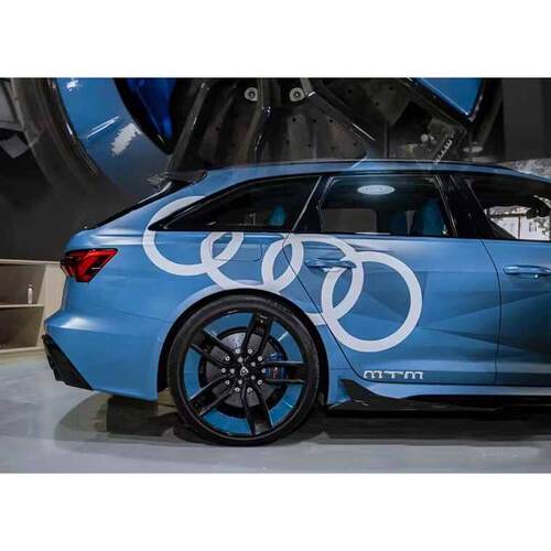适用于奥迪RS6车身贴纸拉花 车标四环标车贴汽车改装装饰贴彩条贴