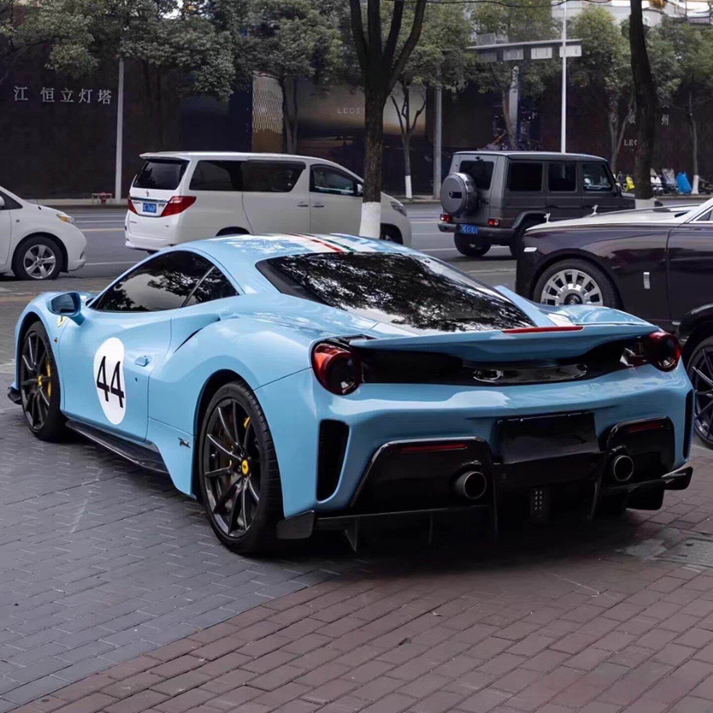 法拉利488 Pista 296 458 F8意大利旗汽车机盖贴纸改装饰车贴拉花