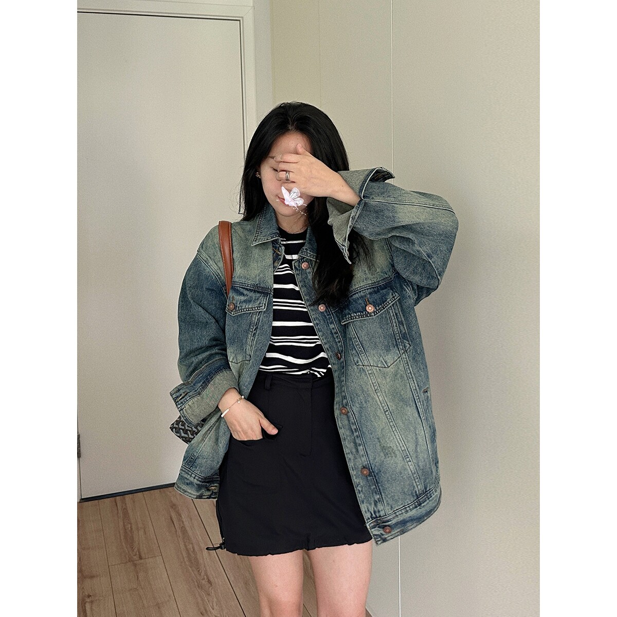 日本offcat2025秋季新款牛仔上衣oversize韩版宽松小个子男女同款