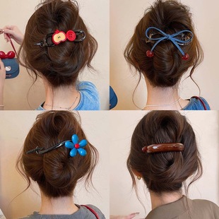 韩系精致少女心扭扭夹2025新款高级感后脑勺盘发一字夹氛围感发饰